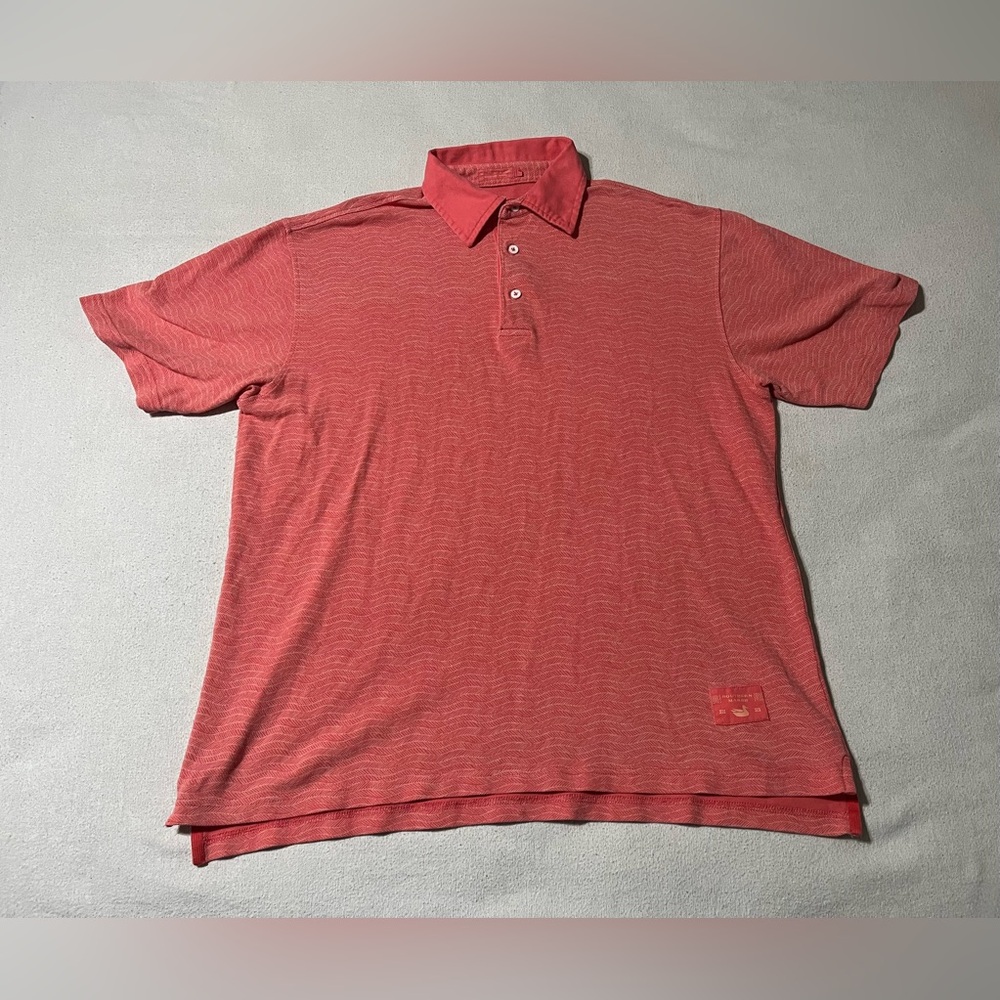 Southern Marsh Mens Large Pink Polo Short Sleeve‎ 100% Cotton